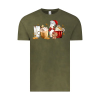 Vintage Olive Christmas Milk and Cookie Latte Coffee Cups Vintage Tee - MaliasSmallBusiness
