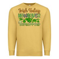 Antique Gold St. Patrick's Irish today hungover tomorrow Premium Sweatshirt - OliviaCreatesArt