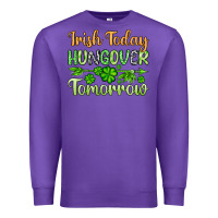Purple St. Patrick's Irish today hungover tomorrow Premium Sweatshirt - OliviaCreatesArt