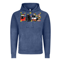 Vintage Denim christmas cats Vintage Hoodie - MaliasSmallBusiness