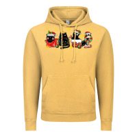 Vintage Mustard christmas cats Vintage Hoodie - MaliasSmallBusiness
