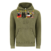 Vintage Olive christmas cats Vintage Hoodie - MaliasSmallBusiness