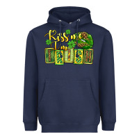 Navy St. Patrick's Kiss me i am irish Heavyweight Hoodie - OliviaCreatesArt