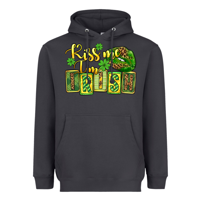 St. Patrick's Kiss Me I Am Irish Heavyweight Hoodie by OliviaCreatesArt | Teevron