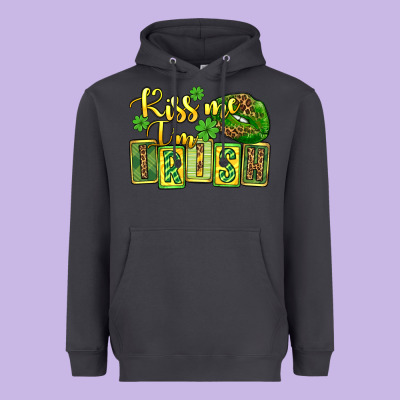 St. Patrick's Kiss Me I Am Irish Heavyweight Hoodie Designed By Oliviacreatesart