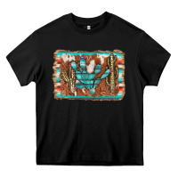 Black cactus cowhide serape Heavy Core Tee - AdoDesignShop