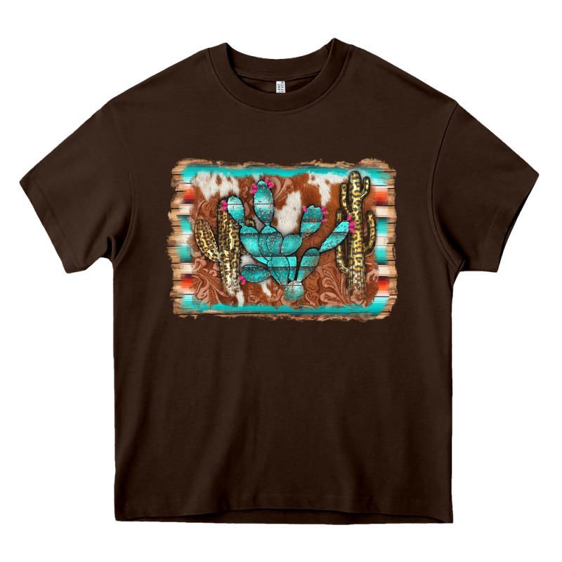 Cactus Cowhide Serape Heavy Core Tee by AdoDesignShop | Teevron