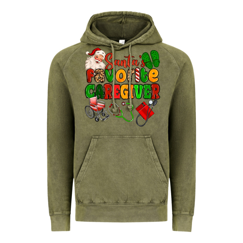 Santas Favorite Caregiver Vintage Hoodie by MaliasSmallBusiness | Teevron