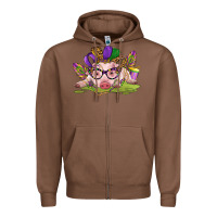 Chestnut mardi gras pig Zipper Hoodie - CowGirlArtShop