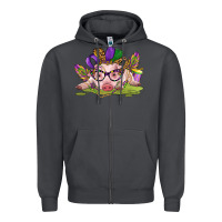 Smoke mardi gras pig Zipper Hoodie - CowGirlArtShop