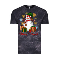 Cloud Black Snowman Merry Christmas Vintage Tee - NancyCooperArtShop