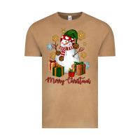 Vintage Camel Snowman Merry Christmas Vintage Tee - NancyCooperArtShop