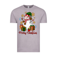 Vintage Zinc Snowman Merry Christmas Vintage Tee - NancyCooperArtShop