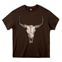 Chocolate Brown bullskull Heavy Core Tee - Artiststas