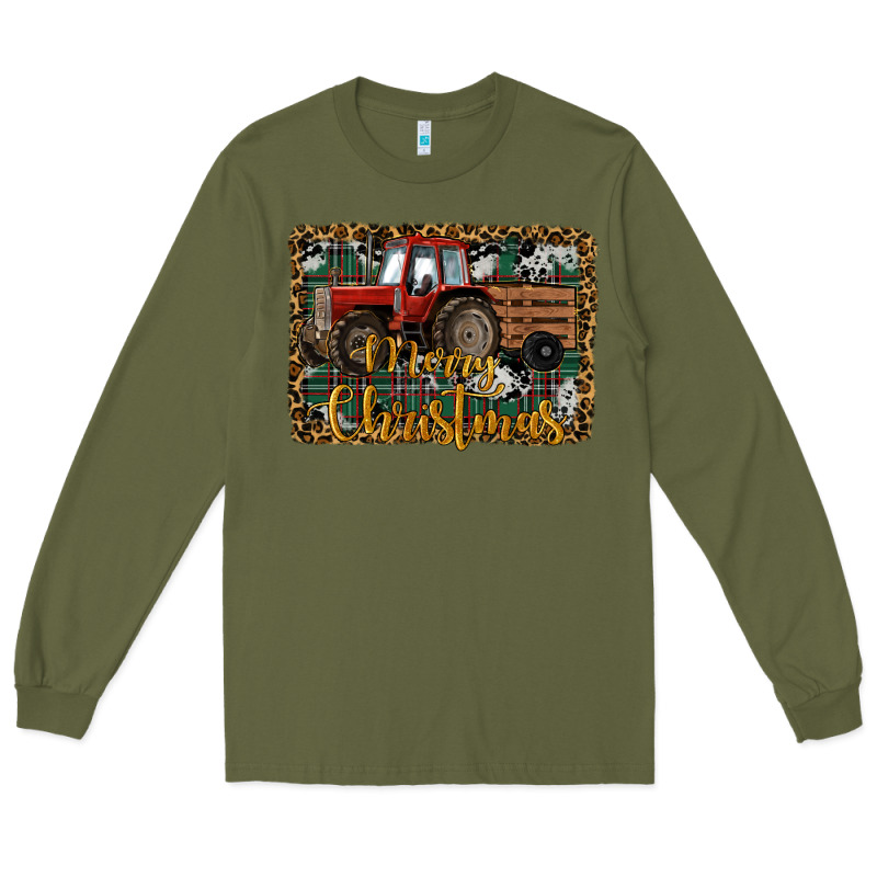 Merry Christmas Tractor Long Sleeve Tee by RanaPortraitStore | Teevron