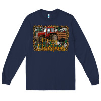 Navy Merry Christmas Tractor Long Sleeve Tee - RanaPortraitStore