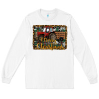 White Merry Christmas Tractor Long Sleeve Tee - RanaPortraitStore