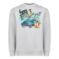 Heather Grey Happy Fall YALL Pumpkin Truck Shirt Heavyweight Sweatshirt - Bettercallsaul