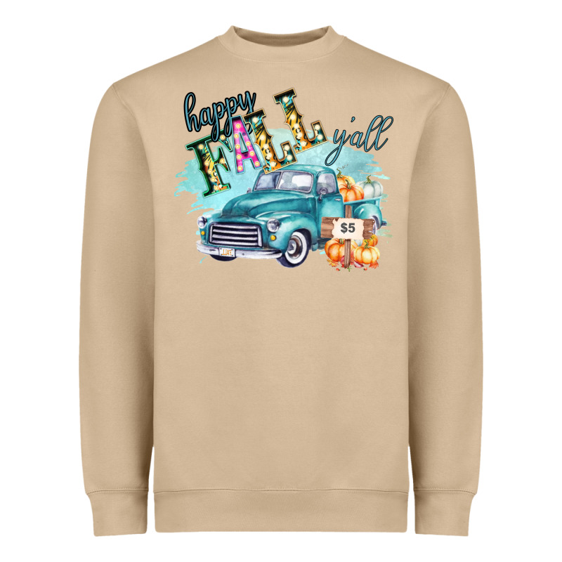 Happy Fall Yall Pumpkin Truck Shirt Heavyweight Sweatshirt by Bettercallsaul | Teevron