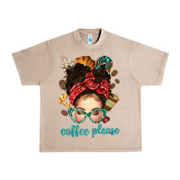 French Oak coffee please messy bun with coffee bean bbs Urban Heavy Tee - BundleAndBundleShop