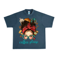 Midnight Navy coffee please messy bun with coffee bean bbs Urban Heavy Tee - BundleAndBundleShop