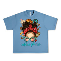 Pebble Blue coffee please messy bun with coffee bean bbs Urban Heavy Tee - BundleAndBundleShop