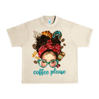Sandshell coffee please messy bun with coffee bean bbs Urban Heavy Tee - BundleAndBundleShop