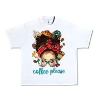 White coffee please messy bun with coffee bean bbs Urban Heavy Tee - BundleAndBundleShop