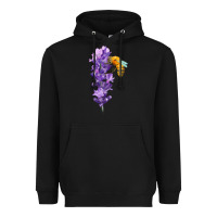 Black honey bee with lavender fa element Heavyweight Hoodie - FaDigitalArtStudio