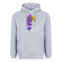 Heather Grey honey bee with lavender fa element Heavyweight Hoodie - FaDigitalArtStudio