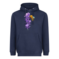 Navy honey bee with lavender fa element Heavyweight Hoodie - FaDigitalArtStudio