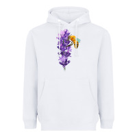 White honey bee with lavender fa element Heavyweight Hoodie - FaDigitalArtStudio