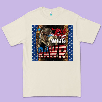 Red White Rawr Dinosaur T-rex Premium Tee Designed By Lillyallendesigns