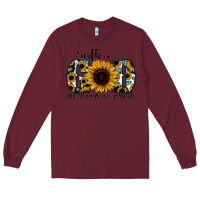 Burgundy with god all things are possible sunflower Long Sleeve Tee - Jasminsmagicworld