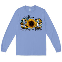 Colony Blue with god all things are possible sunflower Long Sleeve Tee - Jasminsmagicworld