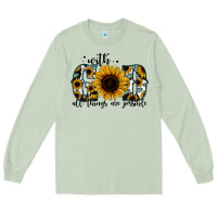 Matcha with god all things are possible sunflower Long Sleeve Tee - Jasminsmagicworld