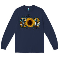 Navy with god all things are possible sunflower Long Sleeve Tee - Jasminsmagicworld