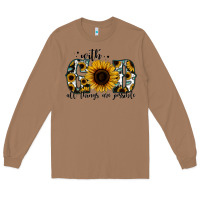 Toasted Coconut with god all things are possible sunflower Long Sleeve Tee - Jasminsmagicworld