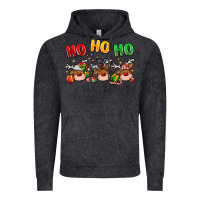 Vintage Black ho ho ho reindeer Vintage Hoodie - MaliasSmallBusiness
