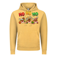 Vintage Mustard ho ho ho reindeer Vintage Hoodie - MaliasSmallBusiness
