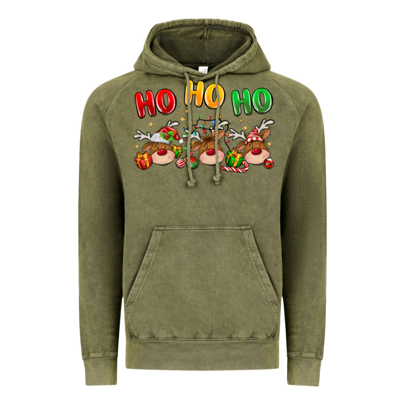 Ho Ho Ho Reindeer Vintage Hoodie by MaliasSmallBusiness | Teevron
