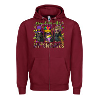 Burgundy parading with my gnomies Zipper Hoodie - CowGirlArtShop