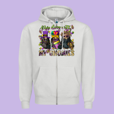 Parading With My Gnomies Zipper Hoodie Designed By Cowgirlartshop