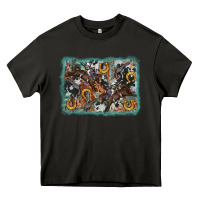 Asphalt bucking bronco rodeo revolver western background Heavy Core Tee - AdoDesignShop