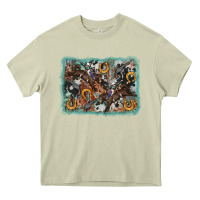 Mossy bucking bronco rodeo revolver western background Heavy Core Tee - AdoDesignShop