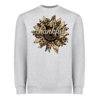 Heather Grey Thankful Sunflower Heavyweight Sweatshirt - Bettercallsaul