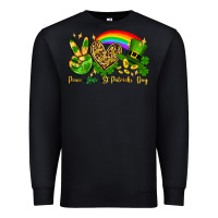 Black Peace love St. Patrick's Day Premium Sweatshirt - OliviaCreatesArt