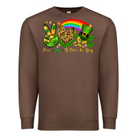 Chestnut Peace love St. Patrick's Day Premium Sweatshirt - OliviaCreatesArt
