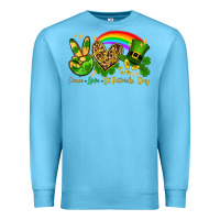 Ocean Blue Peace love St. Patrick's Day Premium Sweatshirt - OliviaCreatesArt