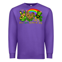 Purple Peace love St. Patrick's Day Premium Sweatshirt - OliviaCreatesArt